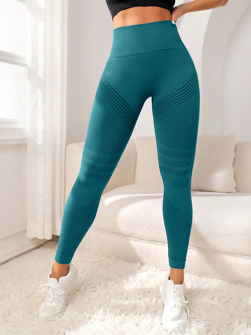 High Waist Gym Tights Yoga Pants for Women with Tummy Control Spandex/Nylon Material XXL Size Peach Hip Fitness Wear