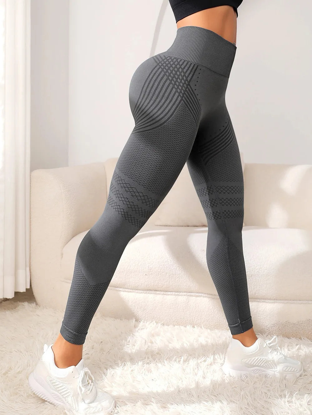 High Waist Gym Tights Yoga Pants for Women with Tummy Control Spandex/Nylon Material XXL Size Peach Hip Fitness Wear