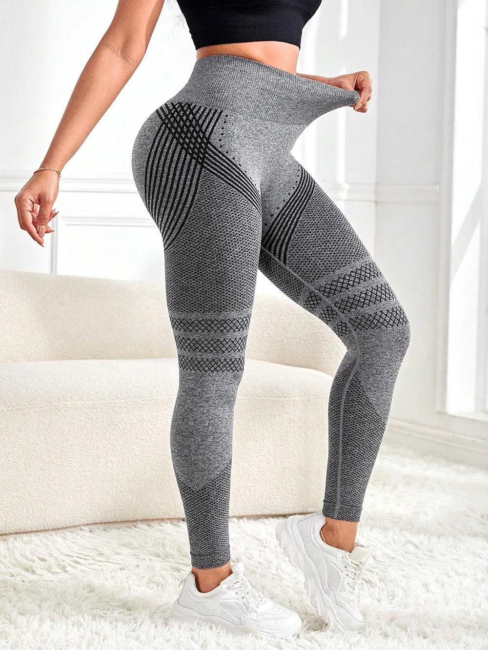 High Waist Gym Tights Yoga Pants for Women with Tummy Control Spandex/Nylon Material XXL Size Peach Hip Fitness Wear
